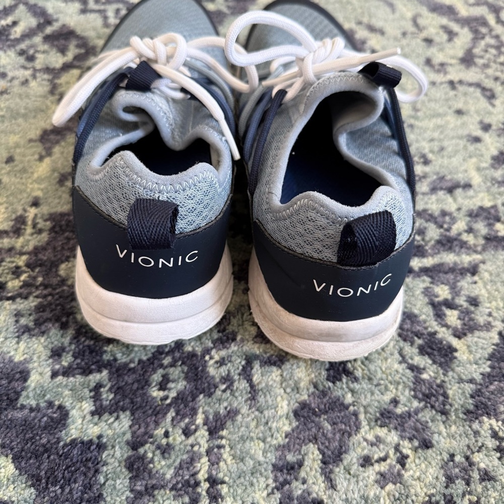 Navy Blue Women’s Vionic Sz 9 Zeliya Oxford Fabric Comfort Tennis Shoes Casual - Picture 2 of 8